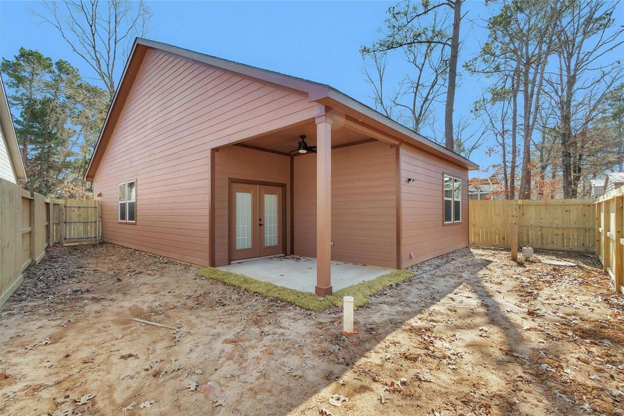 Exterior details and patio area of a home in , Point Blank (Image 24).