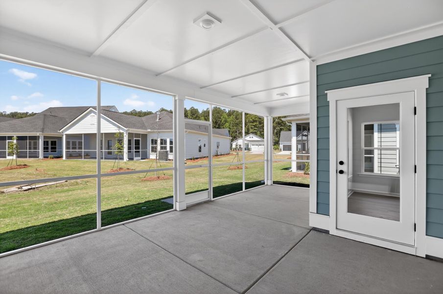 Exterior details and patio area of a home in Horizons at Carnes Crossroads | 55+, Summerville (Image 2).