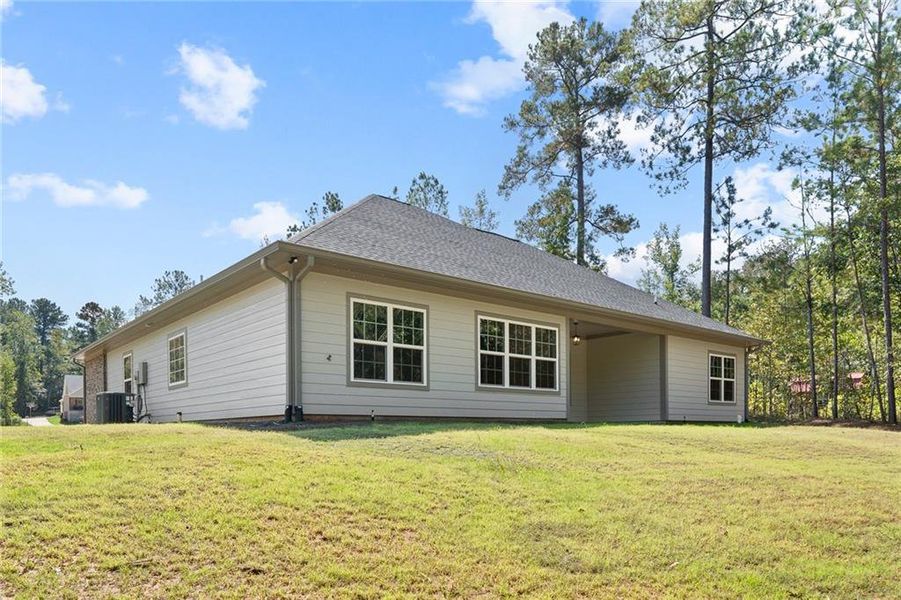 Exterior details and patio area of a home in , Gray (Image 30).
