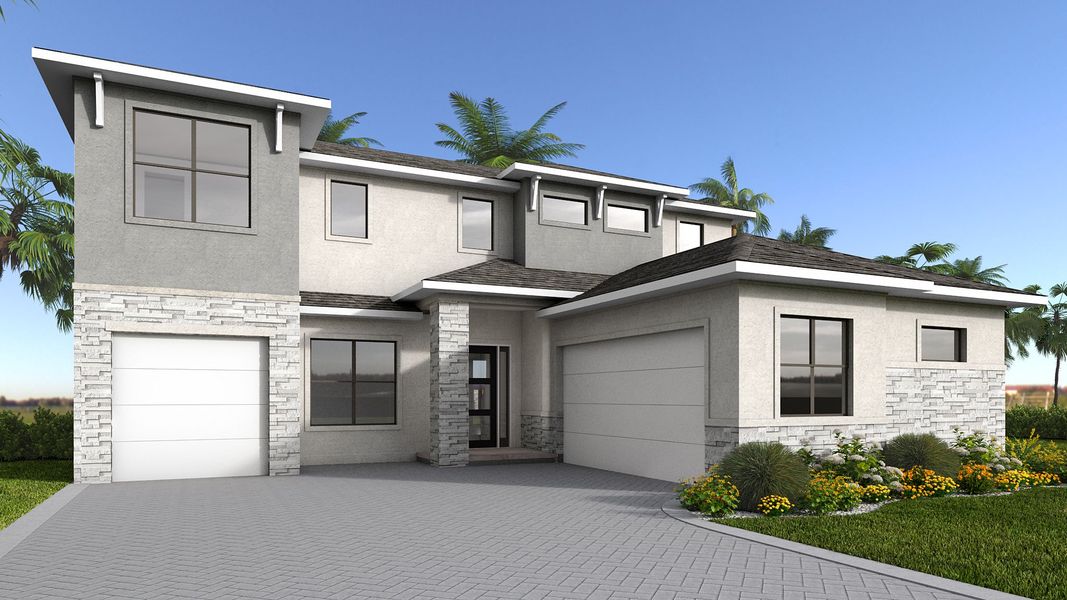 Representative exterior photo of a completed home built from the 3301F by Perry Homes in Reserve at Berry Bay, Wimauma, FL (Image 3).