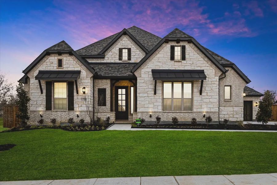 Representative exterior photo of a completed home built from the Sophia II by Chesmar Homes in The Vines, Haslet, TX (Image 1). Representative exterior photo of a completed home built from the Sophia II by Chesmar Homes in The Vines, Haslet, TX (Image 1).