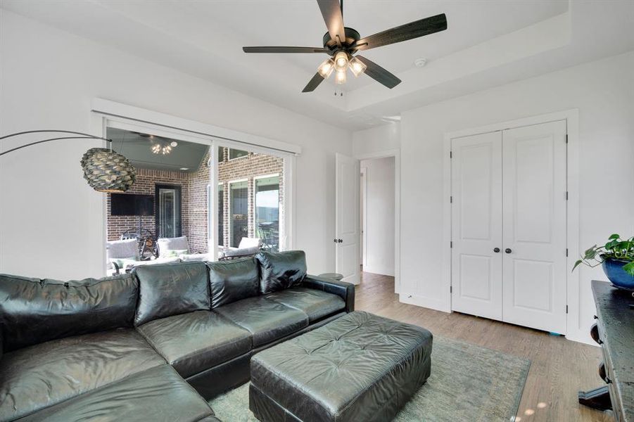 4th bedroom has large oversized sliding door with tons of natural light and great closet space!