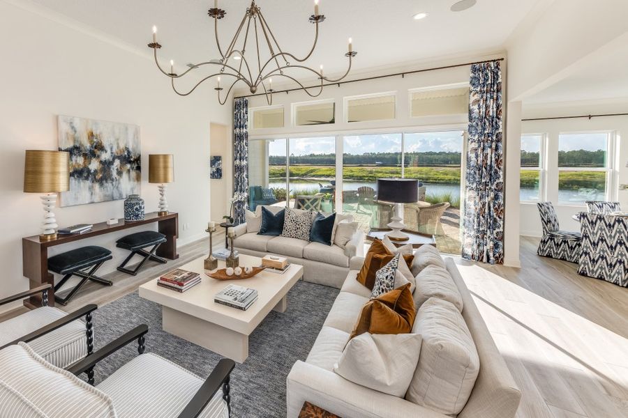 Representative furnished interior of a home built from the Ortega by Riverside Homes in Hidden Creek at SilverLeaf 80' Series, St. Augustine (Image 57).