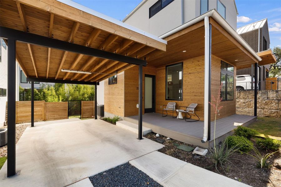View of patio / terrace with a deck