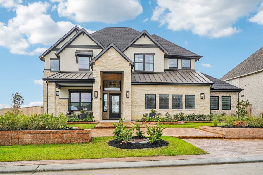 Front exterior of a new home in Briarley, Montgomery, TX, highlighting curb appeal (Image 27).