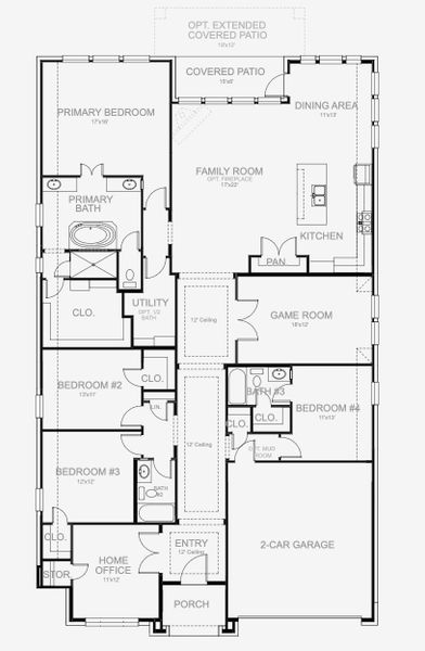 2D floor plan layout for the 2737M by Perry Homes in Sienna 55' - Valencia, Missouri City, TX (Image 1). 2D floor plan layout for the 2737M by Perry Homes in Sienna 55' - Valencia, Missouri City, TX (Image 1).