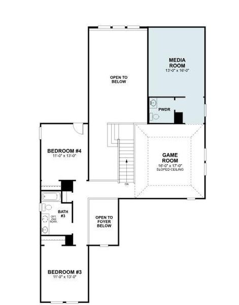 2D floor plan layout of this home in LaPrelle, Fort Worth, TX (Image 3).