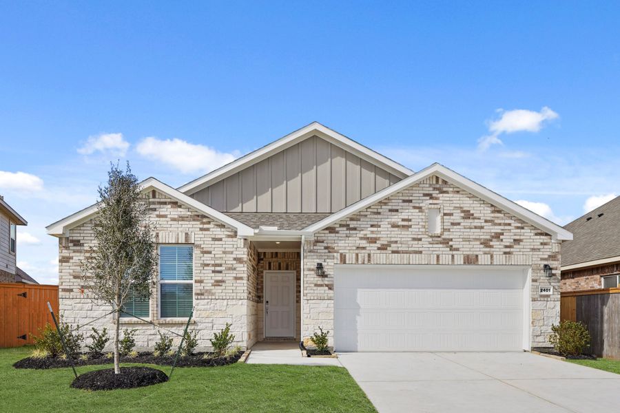 A house with a garage. A house with a garage.