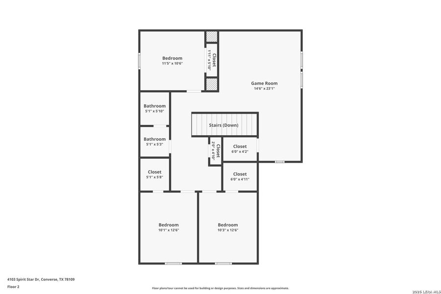 2D floor plan layout of this home in Millican Grove, Converse, TX (Image 5).