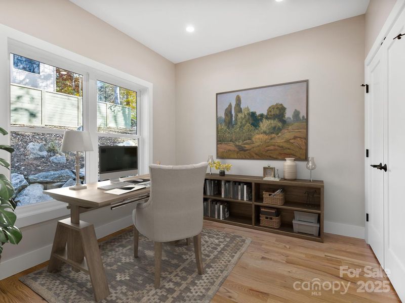 Main level flex for guest, office, play, or media