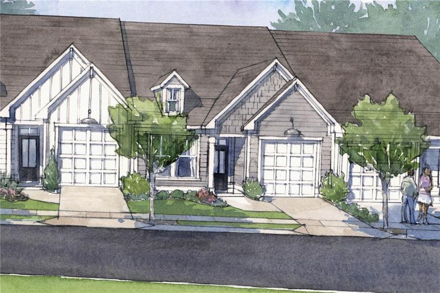 Exterior rendering of this home design in Harmony Walk, Cartersville, GA (Image 1). Exterior rendering of this home design in Harmony Walk, Cartersville, GA (Image 1).