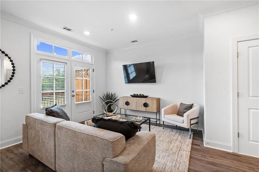 Furnished interior view inside a new home in Market Square at Sawnee Village, Cumming (Image 13).