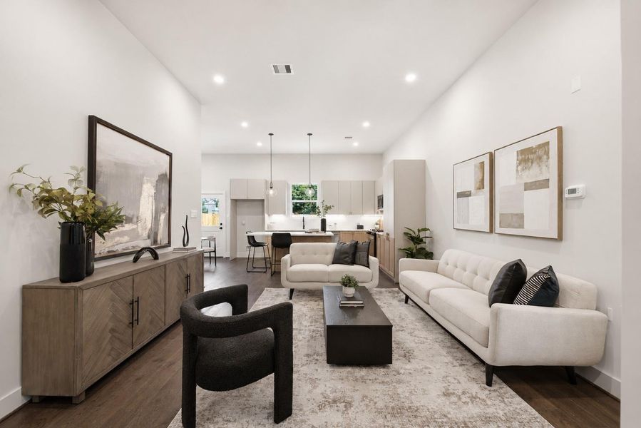 Furnished interior view inside a new home in Commons at Ella Forest, Houston (Image 5).