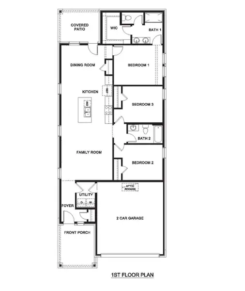 2D floor plan layout for the Bailey by D.R. Horton in Winchester Crossing, Princeton, TX (Image 3). 2D floor plan layout for the Bailey by D.R. Horton in Winchester Crossing, Princeton, TX (Image 3).