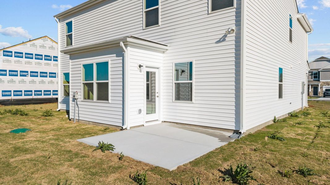 Exterior details and patio area of a home in Beaver Dam Crossing, Bailey (Image 26). Exterior details and patio area of a home in Beaver Dam Crossing, Bailey (Image 26).