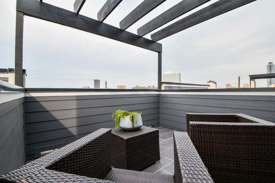 Exterior details and patio area of a home in , Houston (Image 21).