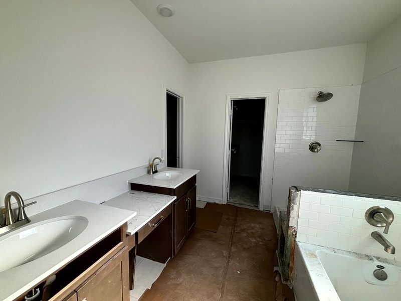 Construction progress - primary bath Construction progress - primary bath