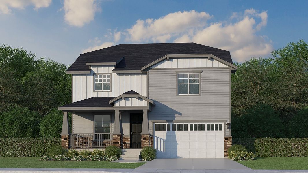 Plan C375 Elevation B w/ Stone Plan C375 Elevation B w/ Stone