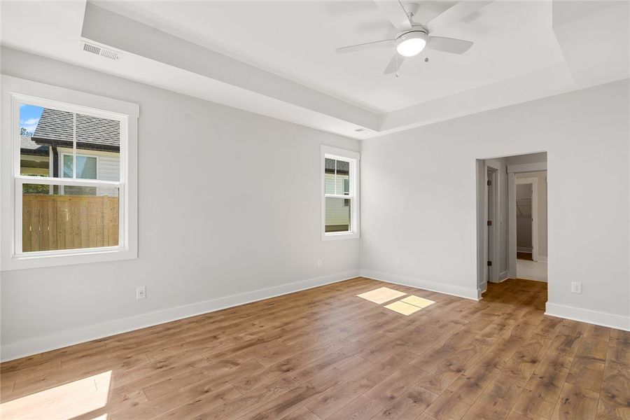 Primary Suite - Photo is of actual home for sale.