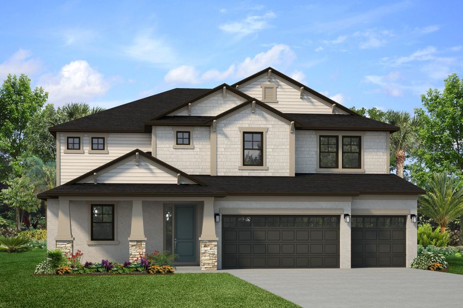 Representative exterior photo of a completed home built from the Redwood II by Park Square Residential in The Sanctuary at Seaire, Parrish, FL (Image 6).