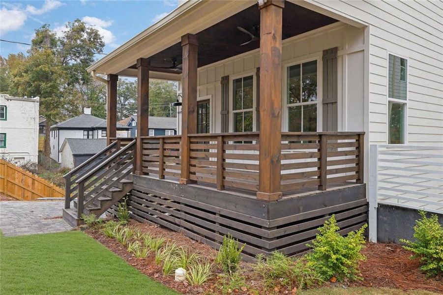 Exterior details and patio area of a home in , Atlanta (Image 32).