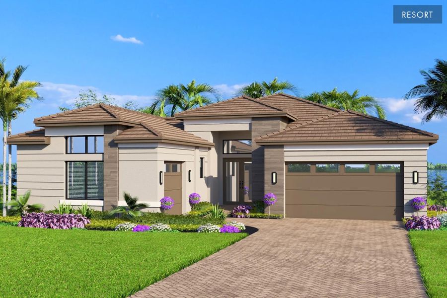 Representative exterior photo of a completed home built from the Tivoli II by GL Homes in Valencia Vista at Riverland, Port St. Lucie, FL (Image 2).