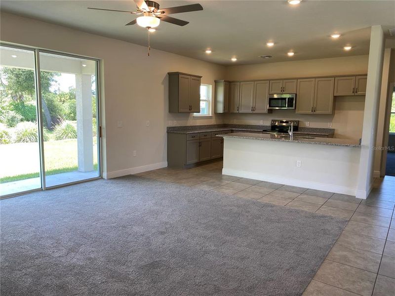 Great room and kitchen
