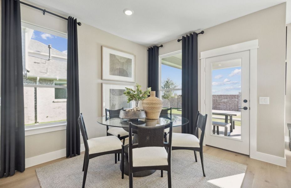 Dining area with large windows