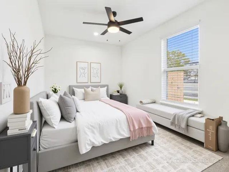 Bedroom featuring ceiling fan Bedroom featuring ceiling fan