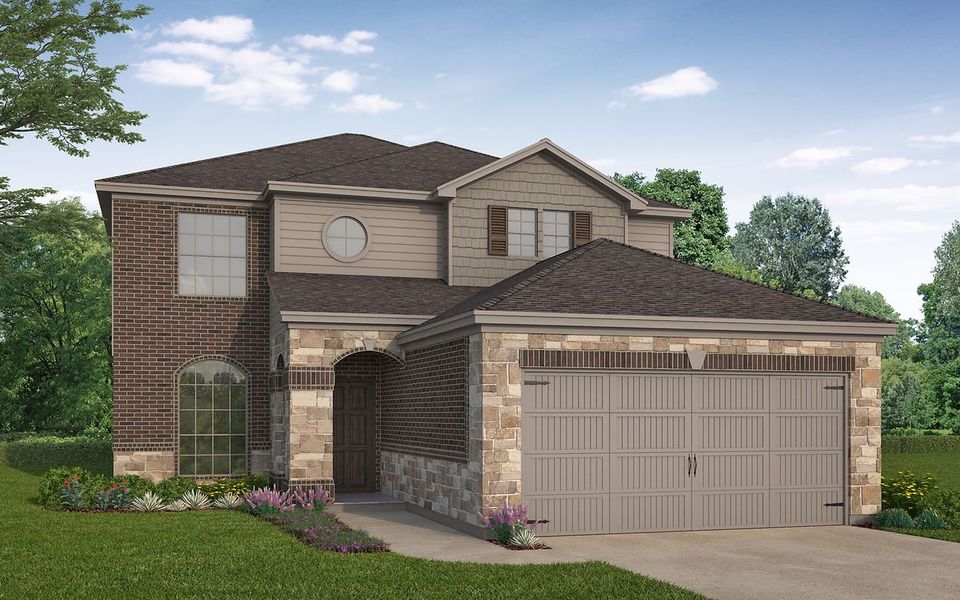 Representative exterior photo of a completed home built from the Wheeler by Kendall Homes in Columbia Lakes, West Columbia, TX (Image 2).