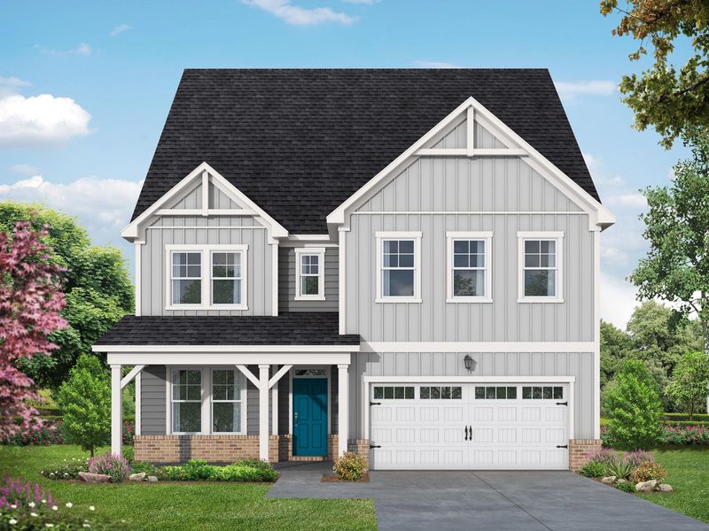 Representative exterior photo of a completed home built from the The Aspen B by Davidson Homes LLC in Enclave at Belmont, Belmont, NC (Image 7).