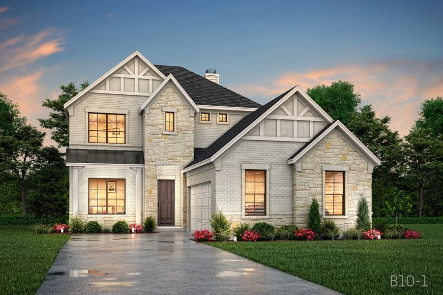 Representative exterior photo of a completed home built from the Paterson by John Houston Homes in BridgeWater - Phase 1, Midlothian, TX (Image 4).