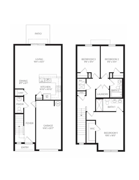 2D floor plan layout of this home in Evergreen Park, Kissimmee, FL (Image 3).