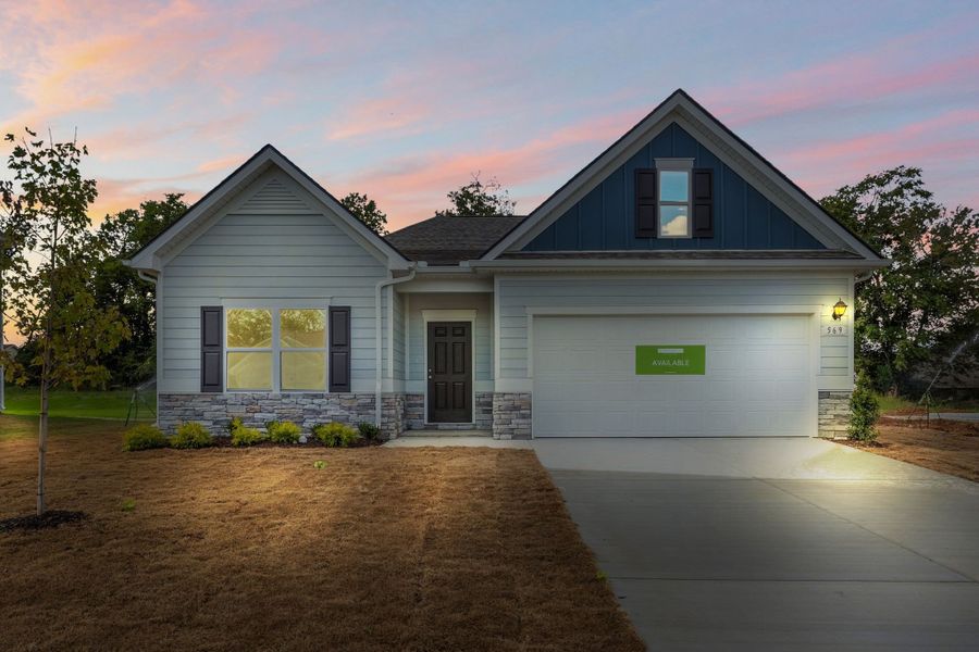 Front exterior of a new home in Hampshire Hills, Columbia, TN, highlighting curb appeal (Image 17). Front exterior of a new home in Hampshire Hills, Columbia, TN, highlighting curb appeal (Image 17).