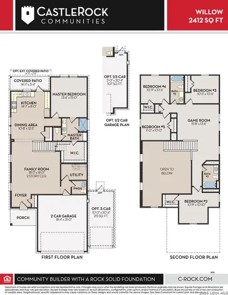 2D floor plan layout of this home in Willow View, Converse, TX (Image 2).