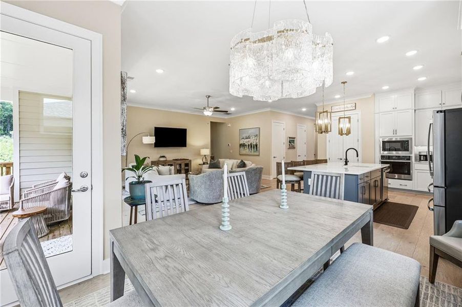 Furnished interior view inside a new home in , Flowery Branch (Image 14). Furnished interior view inside a new home in , Flowery Branch (Image 14).