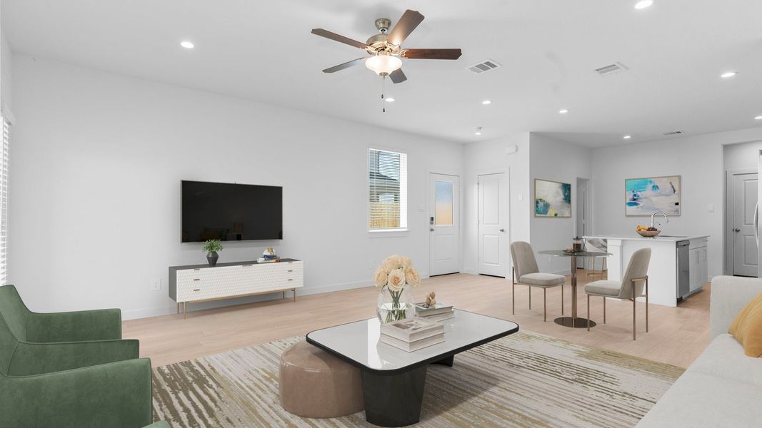 Furnished interior view inside a new home in Lexington Village, Missouri City (Image 6). Furnished interior view inside a new home in Lexington Village, Missouri City (Image 6).