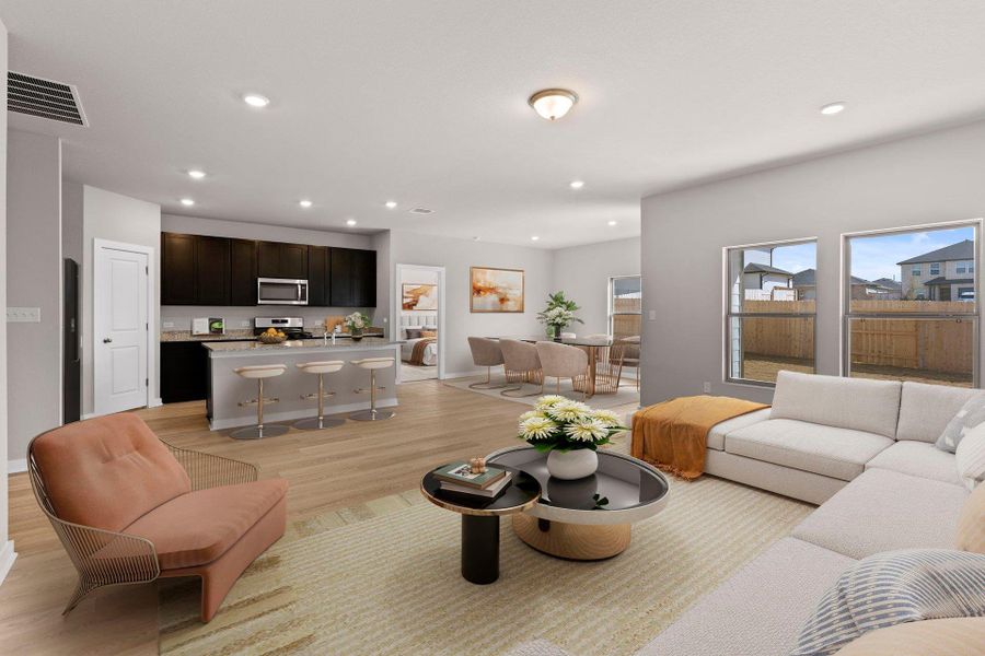 Open Concept Family Room - Virtually Staged