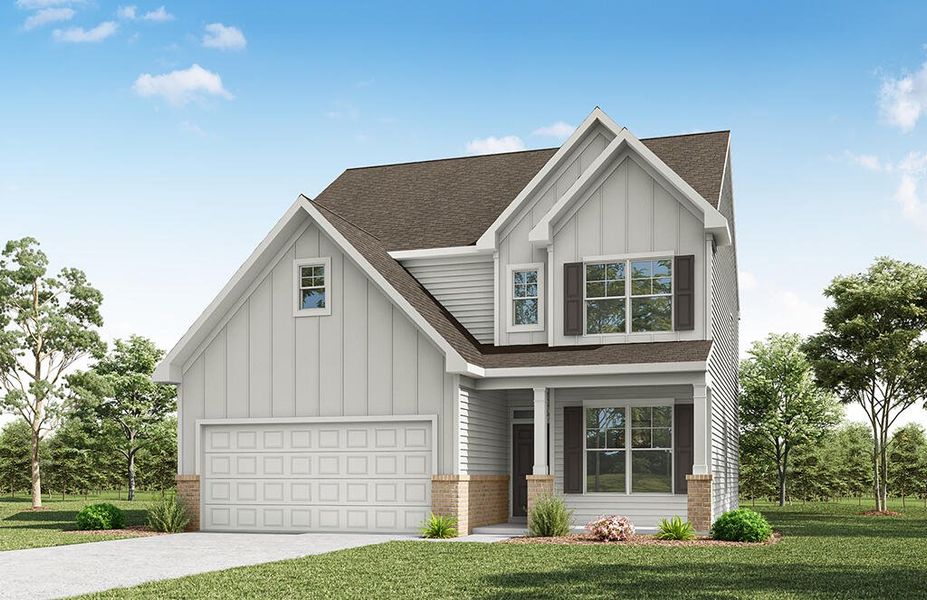 Representative exterior photo of a completed home built from the Oxford by Eastwood Homes in Ferry Grove, Lexington, SC (Image 8).