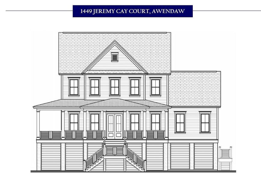 Exterior rendering of this home design in , Awendaw, SC (Image 5).