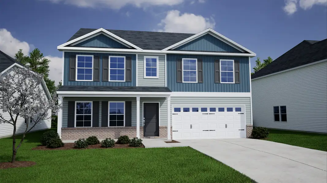 Representative exterior photo of a completed home built from the Turner - Genesis Value Collection by Mungo Homes in Fairfield Place East and West, Chesnee, SC (Image 19). Representative exterior photo of a completed home built from the Turner - Genesis Value Collection by Mungo Homes in Fairfield Place East and West, Chesnee, SC (Image 19).