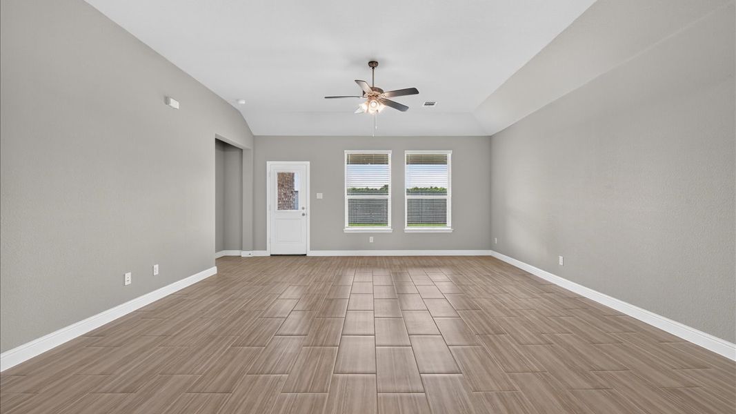 Representative unfurnished interior of a home built from the Hackberry by D.R. Horton in Treeline, Justin (Image 20). Representative unfurnished interior of a home built from the Hackberry by D.R. Horton in Treeline, Justin (Image 20).