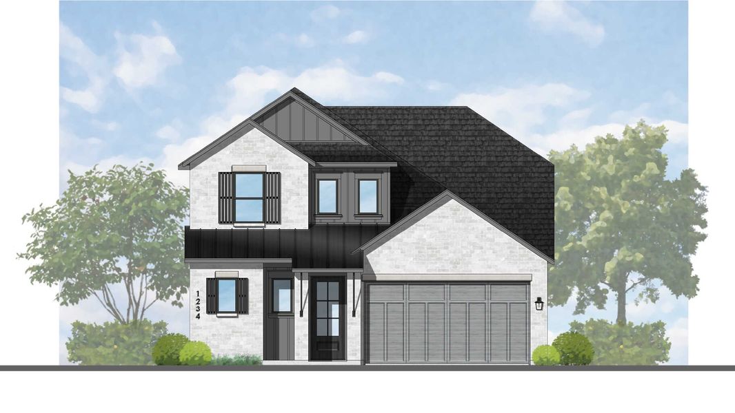 Representative rendering of the exterior for the Panamera Plan by Highland Homes (Image 30).
