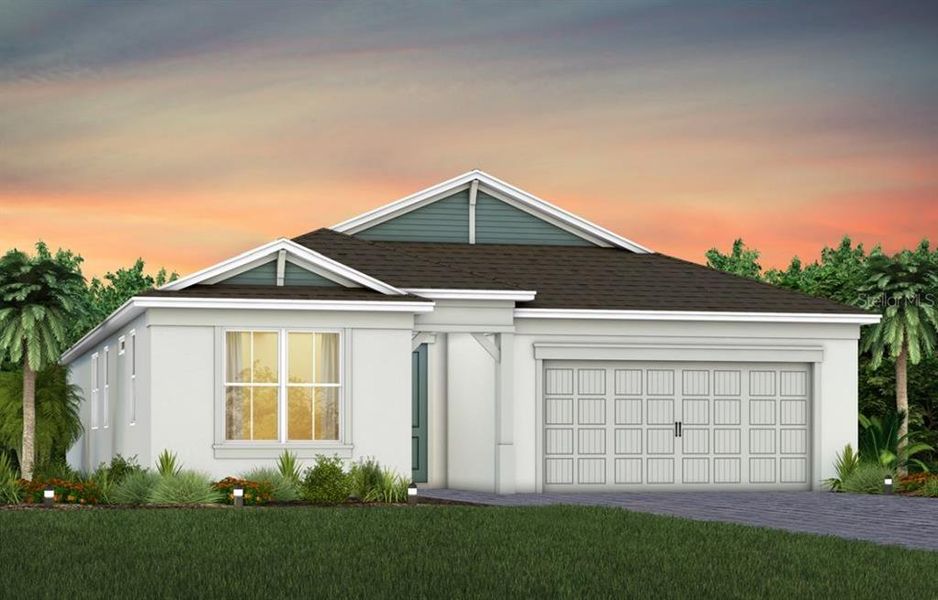 Front exterior of a new home in Bridgewalk, St. Cloud, FL, highlighting curb appeal (Image 1). Front exterior of a new home in Bridgewalk, St. Cloud, FL, highlighting curb appeal (Image 1).