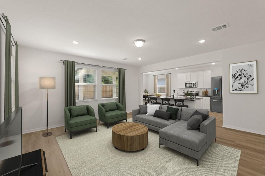 Open great room (*Photo not of actual home and used for illustration purposes only.)