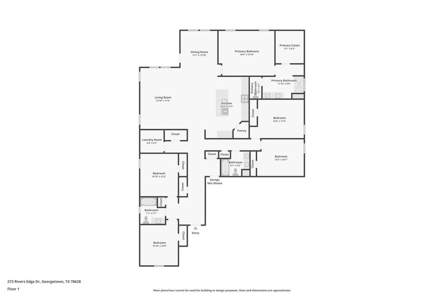 2D floor plan layout of this home in Riverview, Georgetown, TX (Image 4).