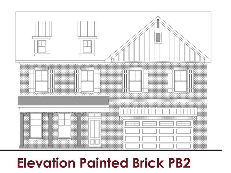 Exterior rendering of this home design in Rosewood Lake Estates, Hoschton, GA (Image 5). Exterior rendering of this home design in Rosewood Lake Estates, Hoschton, GA (Image 5).