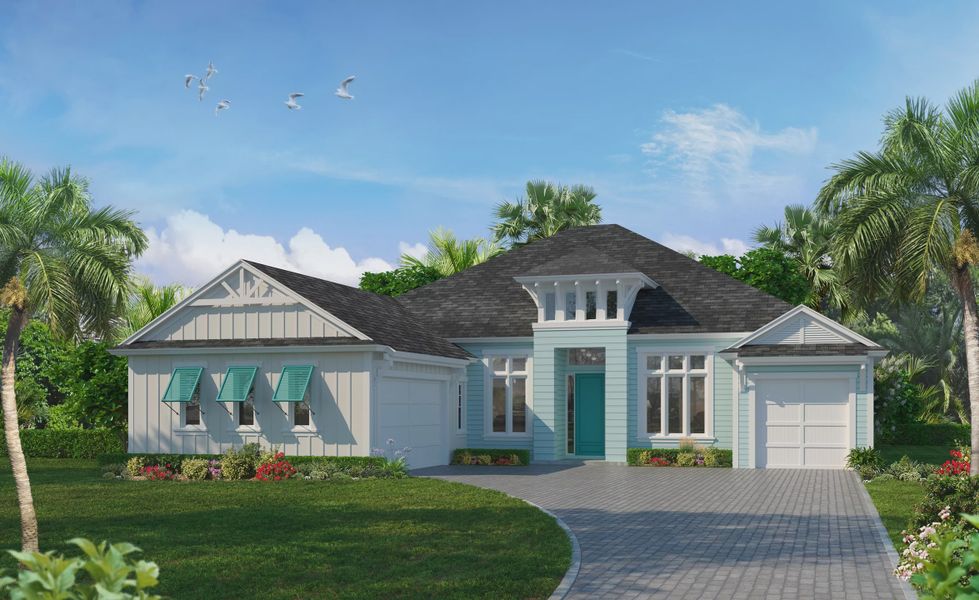 Representative exterior photo of a completed home built from the Egret VII - Regency Series | 70' Wide Lots by ICI Homes in Courtney Grove, St. Augustine, FL (Image 11).