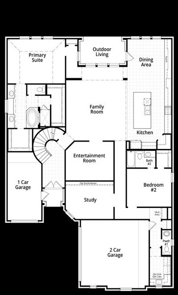 2D floor plan layout of this home in Mustang Lakes, Celina, TX (Image 4).