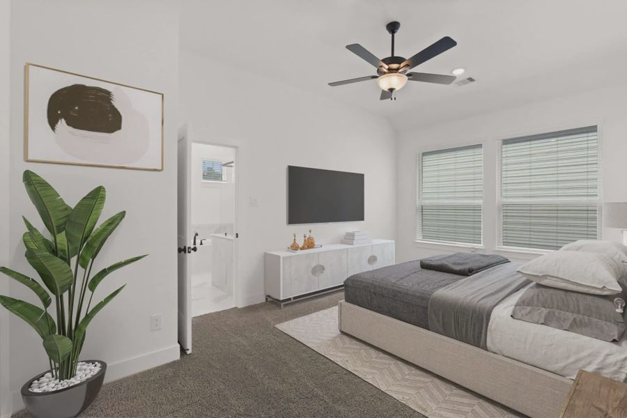Representative furnished interior of a home built from the Cheverny by Chesmar Homes in Bridgeland Chateau, Cypress (Image 13).